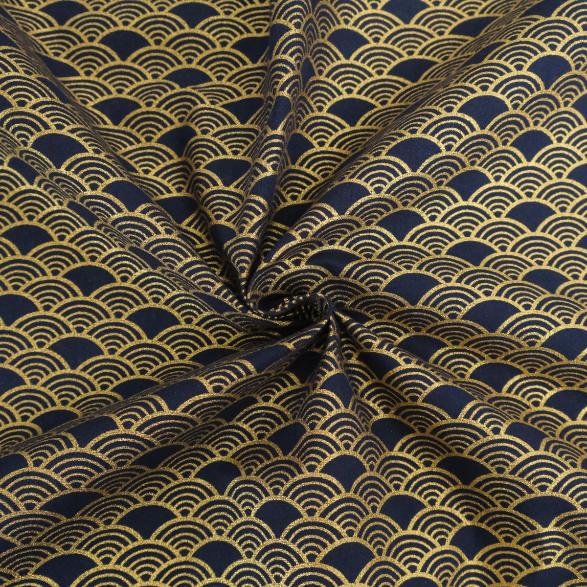Sensu Marine Gold Lurex-Printed Cotton - Maison Klem
